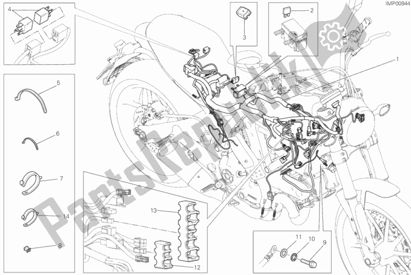 All parts for the Wiring Harness of the Ducati Scrambler Urban Enduro Brasil 803 2017